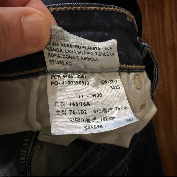 Denizen Levi’s Straight Cropped Raw Hem Denim Heans size 11 - Picture 6 of 9